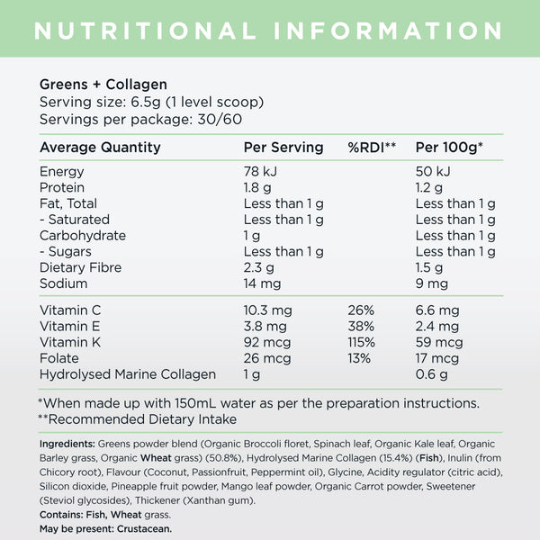 Greens + Collagen Formula - 30 Serves