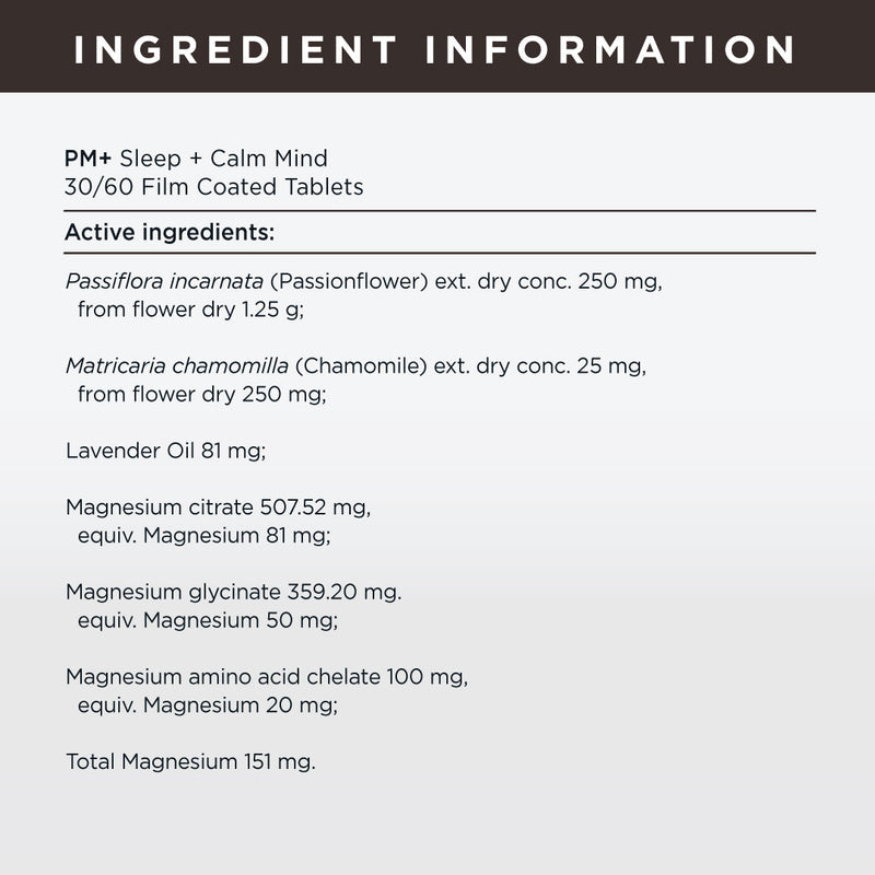 PM+ Sleep + Calm Mind Formula - 1 Month Supply