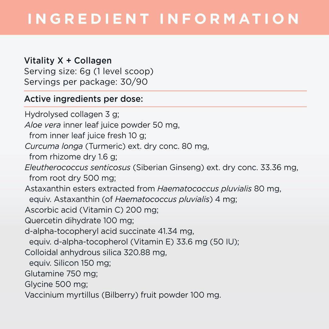 Vitality X + Collagen Powder - 30 Serves